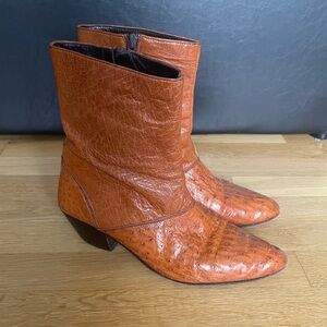 Vintage Aurelio Garcia Men’s ostrich leather heel boots